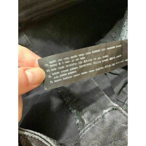 Zara Womens New Solid Black Mid Rise Skinny Jeans Denim 6 Small - Picture 7 of 10